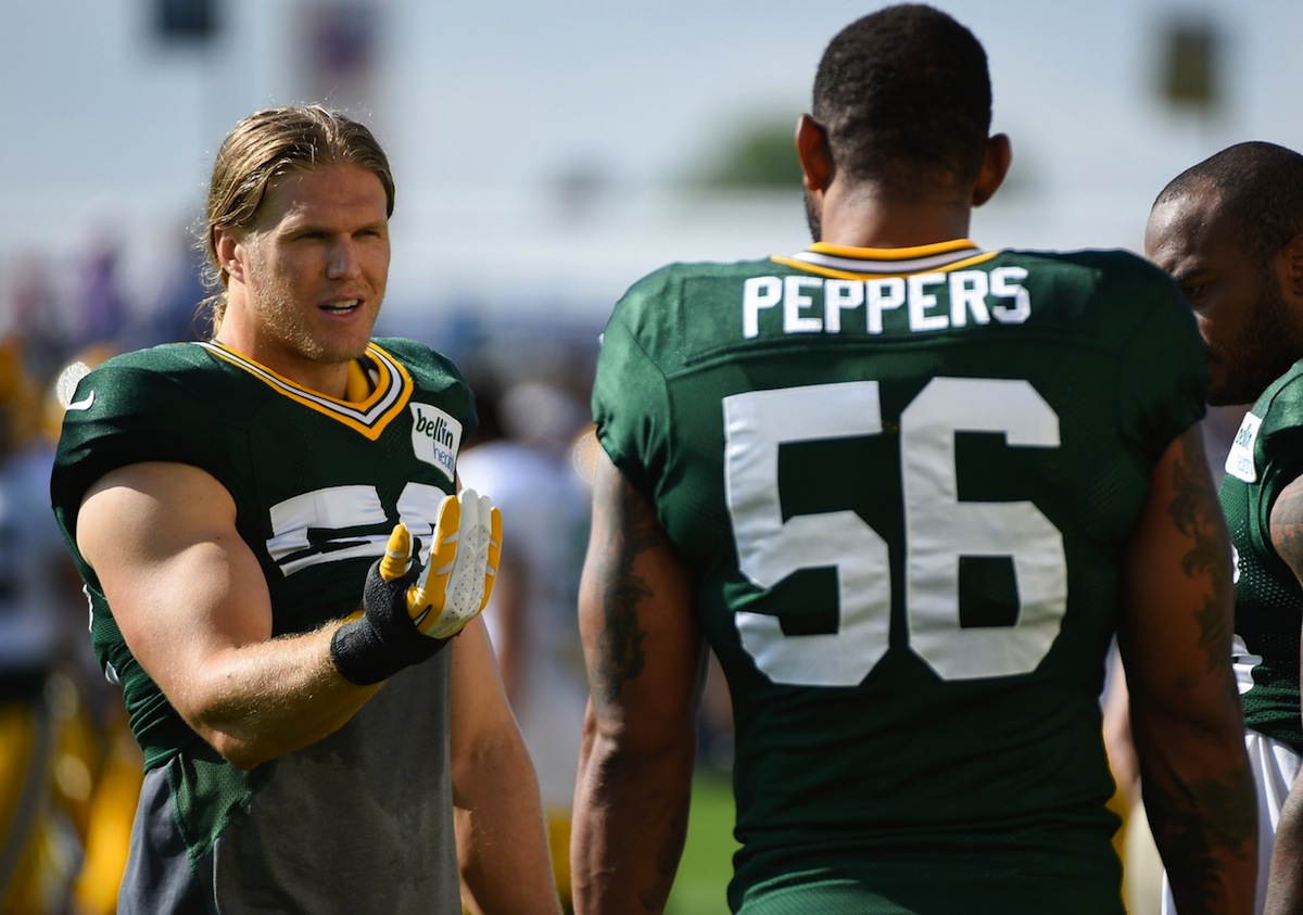 Green Bay Packers defenders Clay Matthews and Julius Peppers by Benny Sieu—USA TODAY Sports.