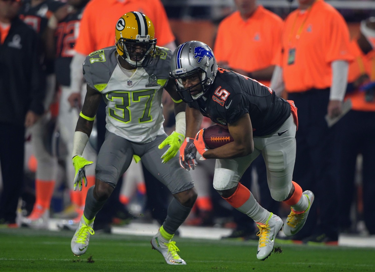 Green Bay Packers cornerback Sam Shields takes part in the Pro Bowl—Kirby Lee, USA TODAY Sports.