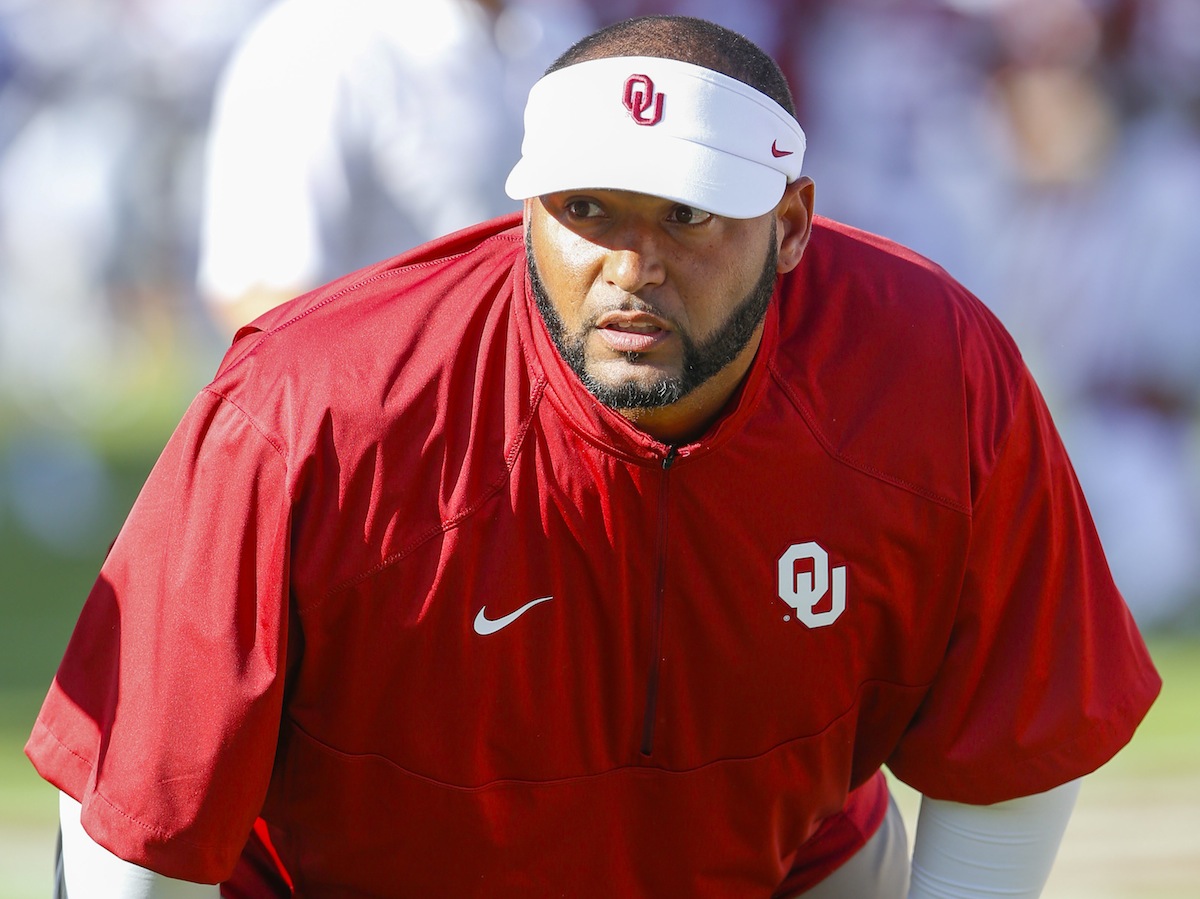 Oklahoma co-defensive coordinator and defensive line coach Jerry Montgomery—Kevin Jairaj, USA TODAY Sports.