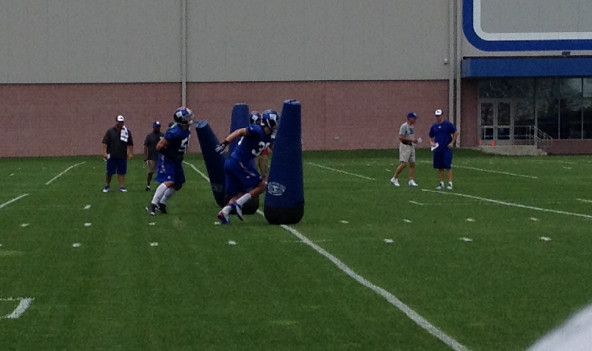 Another day, another Defensive drill at Giants camp (photo by Andrew Garda)