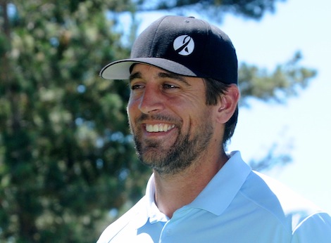 Green Bay Packers quarterback Aaron Rodgers by Jeff Bayer of TahoeCelebrityGolf.com.