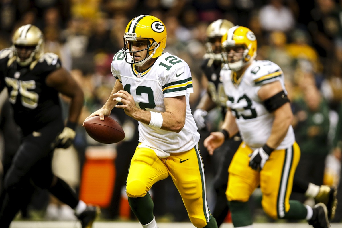 Green Bay Packers quarterback Aaron Rodgers by Derick E. Hingle—USA TODAY Sports.